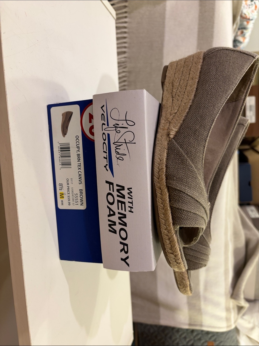 Life Stride Women’s Espadrille Slip-On in Brown Canvas
